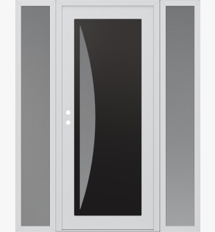 Diamond C13 60" x 80" white/white frosted Glass Panel black RHI with 2 Sidelites frosted Glass