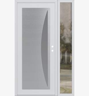 Diamond C13 50" x 80" white/white frosted Glass Panel stainless steel LHI with Sidelite clear Glass