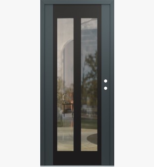 Diamond C14 36" x 80" anthracite/anthracite clear Glass Panel black LHI