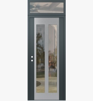 Diamond C14 36" x 96" anthracite/anthracite clear Glass Panel stainless steel RHI with Transom clear Glass