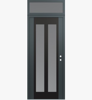 Diamond C14 36" x 96" anthracite/anthracite frosted Glass Panel black LHI with Transom frosted Glass