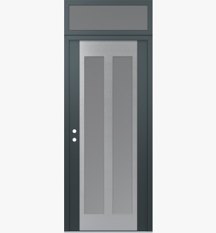 Diamond C14 36" x 96" anthracite/anthracite frosted Glass Panel stainless steel RHI with Transom frosted Glass