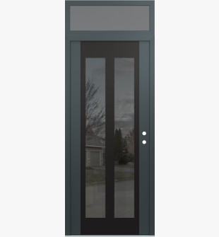 Diamond C14 36" x 96" anthracite/anthracite mirrored Glass Panel black LHI with Transom frosted Glass