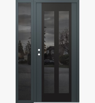 Diamond C14 48" x 80" anthracite/anthracite mirrored Glass Panel black RHI with Sidelite mirrored Glass