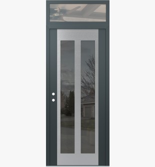Diamond C14 36" x 96" anthracite/anthracite mirrored Glass Panel stainless steel RHI with Transom clear Glass