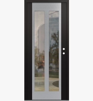 Diamond C14 36" x 80" black/black clear Glass Panel stainless steel LHI