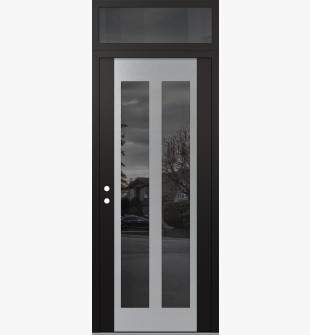 Diamond C14 36" x 96" black/black mirrored Glass Panel stainless steel RHI with Transom mirrored Glass
