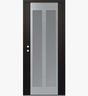 Diamond C14 36" x 80" black/white frosted Glass Panel stainless steel RHI