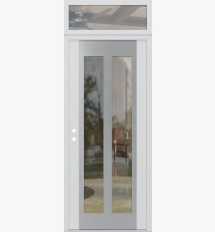 Diamond C14 36" x 96" white/white clear Glass Panel stainless steel RHI with Transom clear Glass