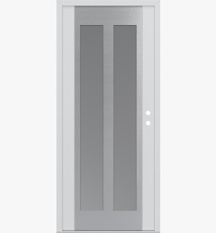 Diamond C14 36" x 80" white/white frosted Glass Panel stainless steel LHI