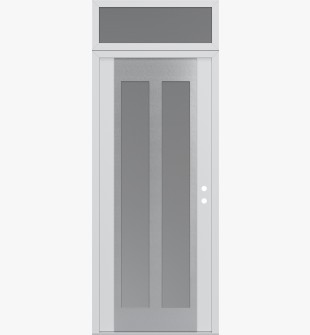 Diamond C14 36" x 96" white/white frosted Glass Panel stainless steel LHI with Transom frosted Glass