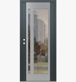 Diamond C15 36" x 80" anthracite/anthracite clear Glass Panel stainless steel RHI