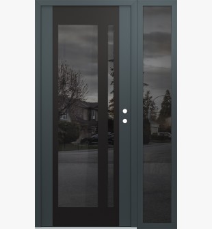 Diamond C15 48" x 80" anthracite/anthracite mirrored Glass Panel black LHI with Sidelite mirrored Glass