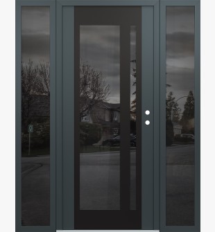 Diamond C15 68" x 80" anthracite/anthracite mirrored Glass Panel black LHI with 2 Sidelites mirrored Glass