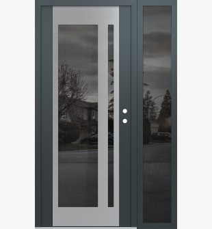 Diamond C15 50" x 80" anthracite/anthracite mirrored Glass Panel stainless steel LHI with Sidelite mirrored Glass
