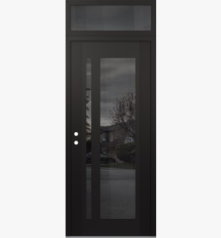 Diamond C15 36" x 96" black/black mirrored Glass Panel black RHI with Transom mirrored Glass
