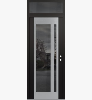 Diamond C15 36" x 96" black/black mirrored Glass Panel stainless steel LHI with Transom mirrored Glass