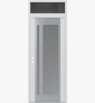 Diamond C15 36" x 96" white/white frosted Glass Panel stainless steel RHI with Transom mirrored Glass