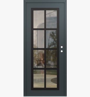 Diamond C16 36" x 80" anthracite/anthracite clear Glass Panel black LHI