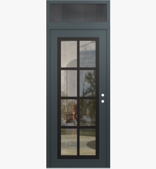 Diamond C16 36" x 96" anthracite/anthracite clear Glass Panel black LHI with Transom mirrored Glass