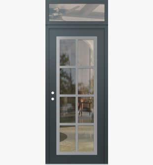 Diamond C16 36" x 96" anthracite/anthracite clear Glass Panel stainless steel RHI with Transom clear Glass