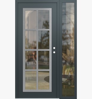 Diamond C16 50" x 80" anthracite/anthracite clear Glass Panel stainless steel LHI with Sidelite clear Glass