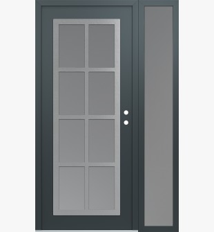 Diamond C16 50" x 80" anthracite/anthracite frosted Glass Panel stainless steel LHI with Sidelite frosted Glass