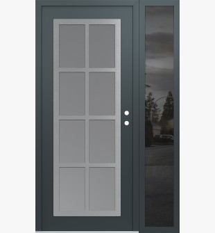 Diamond C16 50" x 80" anthracite/anthracite frosted Glass Panel stainless steel LHI with Sidelite mirrored Glass