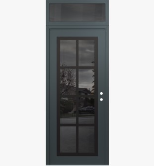 Diamond C16 36" x 96" anthracite/anthracite mirrored Glass Panel black LHI with Transom mirrored Glass