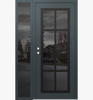Diamond C16 50" x 80" anthracite/anthracite mirrored Glass Panel black RHI with Sidelite mirrored Glass