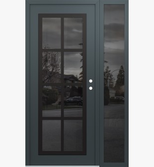 Diamond C16 50" x 80" anthracite/anthracite mirrored Glass Panel black LHI with Sidelite mirrored Glass