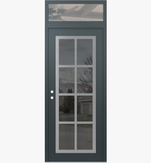 Diamond C16 36" x 96" anthracite/anthracite mirrored Glass Panel stainless steel RHI with Transom clear Glass