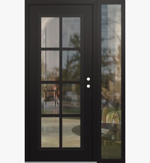Diamond C16 50" x 80" black/black clear Glass Panel black LHI with Sidelite clear Glass