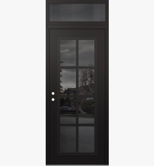 Diamond C16 36" x 96" black/black mirrored Glass Panel black RHI with Transom mirrored Glass