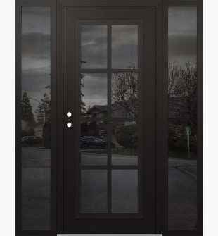 Diamond C16 60" x 80" black/black mirrored Glass Panel black RHI with 2 Sidelites mirrored Glass