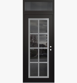 Diamond C16 36" x 96" black/black mirrored Glass Panel stainless steel LHI with Transom mirrored Glass