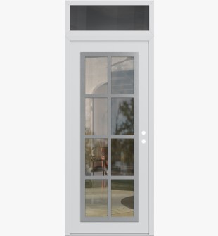 Diamond C16 36" x 96" white/white clear Glass Panel stainless steel LHI with Transom mirrored Glass
