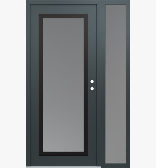 Diamond C1 50" x 80" anthracite/anthracite frosted Glass Panel black LHI with Sidelite frosted Glass