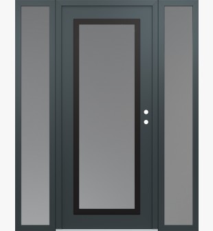 Diamond C1 60" x 80" anthracite/anthracite frosted Glass Panel black LHI with 2 Sidelites frosted Glass