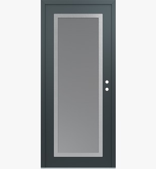 Diamond C1 36" x 80" anthracite/anthracite frosted Glass Panel stainless steel LHI