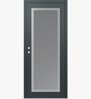 Diamond C1 36" x 80" anthracite/anthracite frosted Glass Panel stainless steel RHI