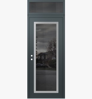 Diamond C1 36" x 96" anthracite/anthracite mirrored Glass Panel stainless steel RHI with Transom mirrored Glass