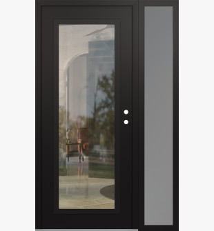 Diamond C1 50" x 80" black/black clear Glass Panel black LHI with Sidelite frosted Glass