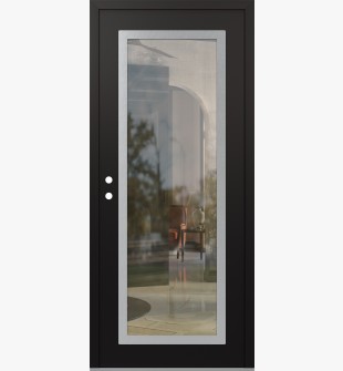 Diamond C1 36" x 80" black/black clear Glass Panel stainless steel RHI