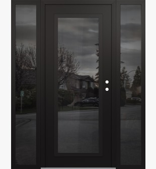 Diamond C1 68" x 80" black/black mirrored Glass Panel black LHI with 2 Sidelites mirrored Glass