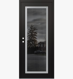 Diamond C1 36" x 80" black/black mirrored Glass Panel stainless steel RHI