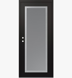 Diamond C1 36" x 80" black/white frosted Glass Panel stainless steel RHI