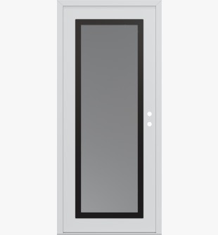 Diamond C1 36" x 80" white/white frosted Glass Panel black LHI