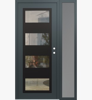 Diamond C2 50" x 80" anthracite/anthracite clear Glass Panel black LHI with Sidelite frosted Glass