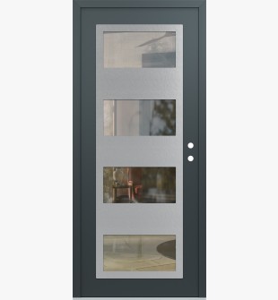 Diamond C2 36" x 80" anthracite/anthracite clear Glass Panel stainless steel LHI